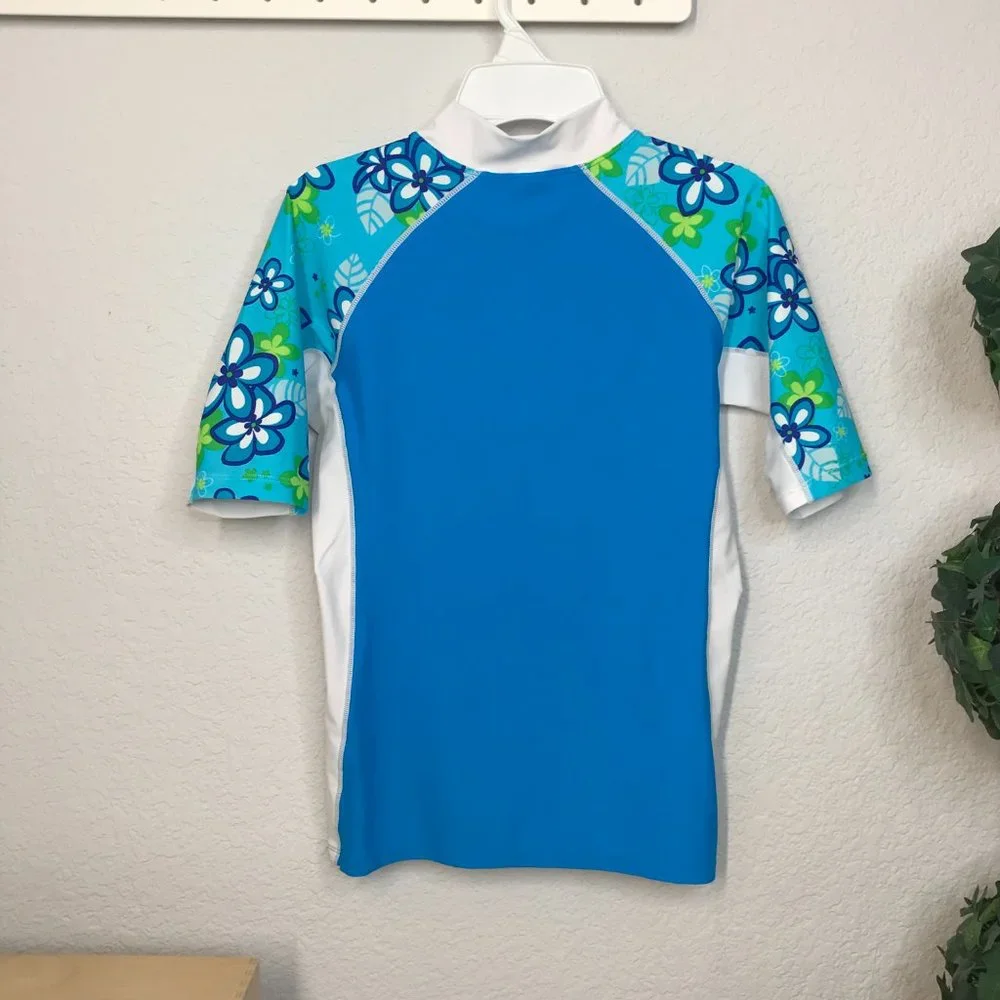 Tuga Kids Rash Guard Swim Top | Turquoise | 11/12
